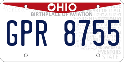 OH license plate GPR8755