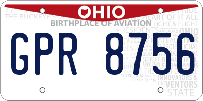 OH license plate GPR8756