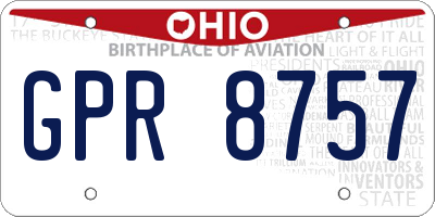 OH license plate GPR8757