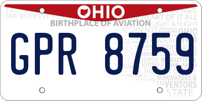OH license plate GPR8759