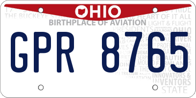 OH license plate GPR8765