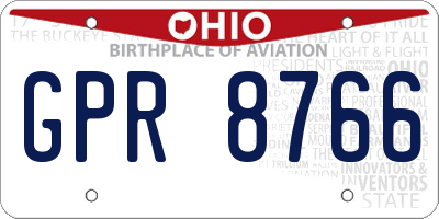 OH license plate GPR8766