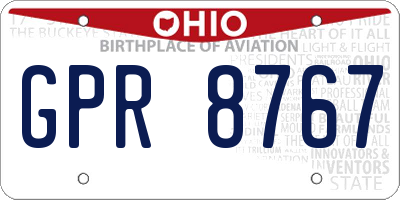 OH license plate GPR8767