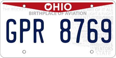 OH license plate GPR8769