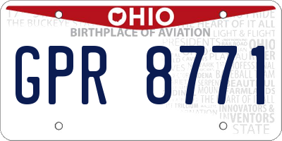 OH license plate GPR8771