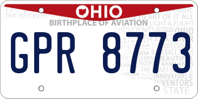 OH license plate GPR8773