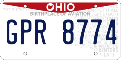 OH license plate GPR8774