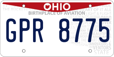 OH license plate GPR8775