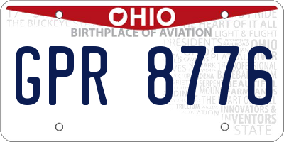 OH license plate GPR8776