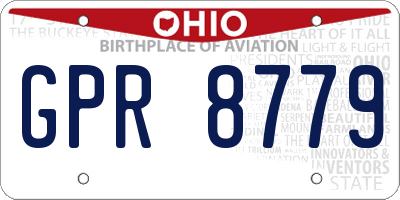 OH license plate GPR8779