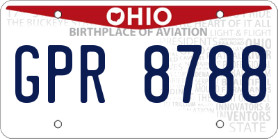 OH license plate GPR8788