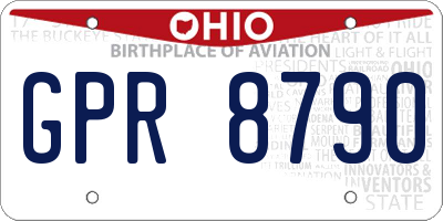OH license plate GPR8790