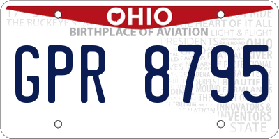 OH license plate GPR8795