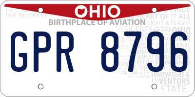 OH license plate GPR8796