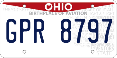 OH license plate GPR8797
