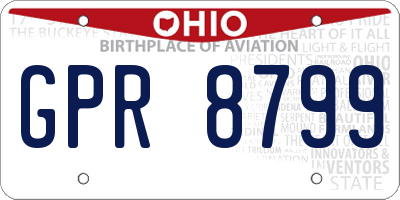 OH license plate GPR8799