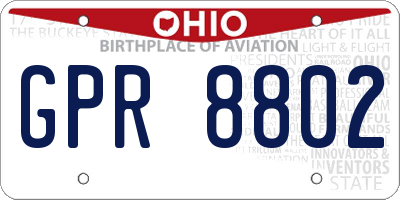OH license plate GPR8802