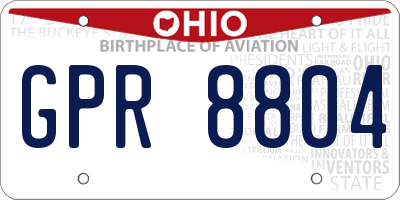 OH license plate GPR8804