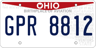 OH license plate GPR8812