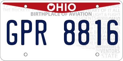 OH license plate GPR8816