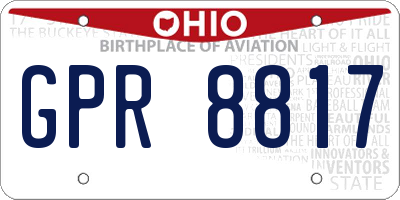 OH license plate GPR8817