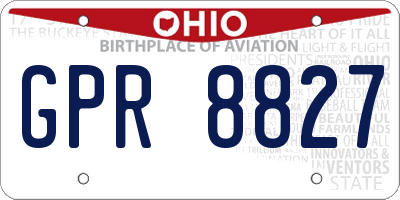 OH license plate GPR8827