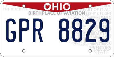 OH license plate GPR8829
