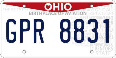 OH license plate GPR8831