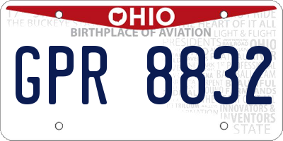 OH license plate GPR8832
