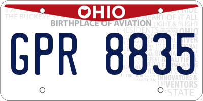 OH license plate GPR8835