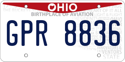 OH license plate GPR8836
