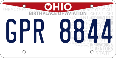 OH license plate GPR8844