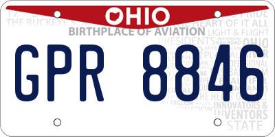 OH license plate GPR8846
