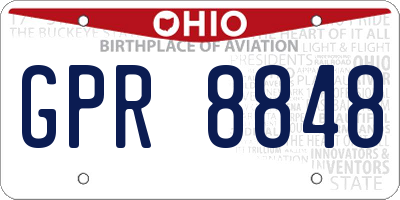 OH license plate GPR8848