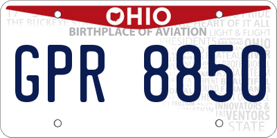 OH license plate GPR8850