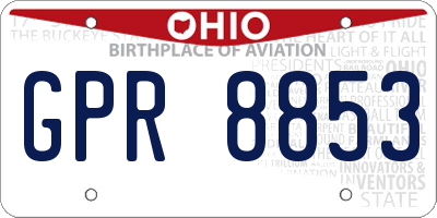 OH license plate GPR8853