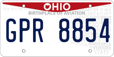 OH license plate GPR8854