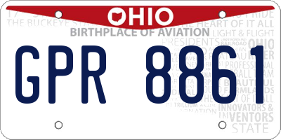 OH license plate GPR8861