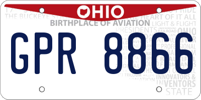 OH license plate GPR8866