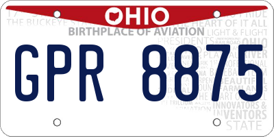 OH license plate GPR8875