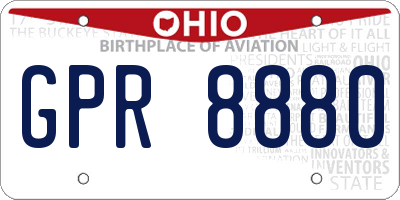 OH license plate GPR8880