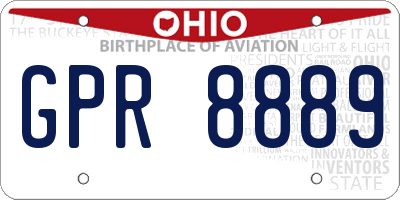 OH license plate GPR8889