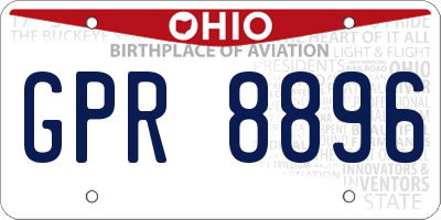 OH license plate GPR8896