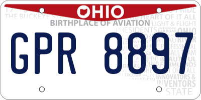 OH license plate GPR8897