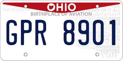 OH license plate GPR8901