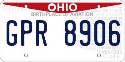 OH license plate GPR8906