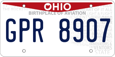 OH license plate GPR8907