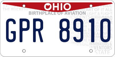 OH license plate GPR8910
