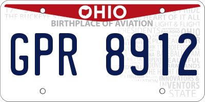 OH license plate GPR8912