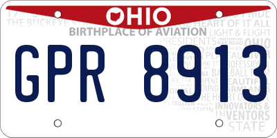 OH license plate GPR8913